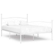 vidaXL Sängram utan madrass med ribbotten vit metall 120x200 cm