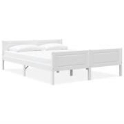 vidaXL Sängram massiv furu vit 120x200 cm