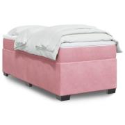 vidaXL Ramsäng med madrass rosa 80x200 cm sammet