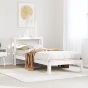 vidaXL Sängram med huvudgavel utan madrass vit 100x200 cm