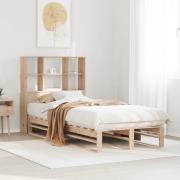 vidaXL Säng med bokhylla utan madrass 100x200 cm massiv trä