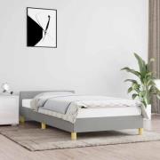 vidaXL Sängram utan madrass ljusgrå 100x200 cm tyg