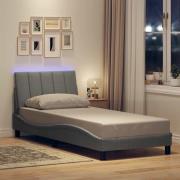 vidaXL Sängram utan madrass ljusgrå 90x200 cm tyg