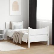 vidaXL Sängram utan madrass vit 75x190 cm massiv furu
