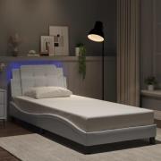 vidaXL Bed Frame with LED without Mattress "Zadar" White 80x200 cm