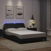 vidaXL Bed Frame with LED without Mattress "Zadar" Black 140x200 cm