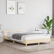 vidaXL sängram utan madrass gräddvit 120x190 cm tyg