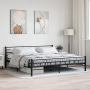 vidaXL Sängram utan madrass svart stål 200x200 cm