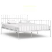vidaXL Sängram utan madrass med ribbotten vit metall 200x200 cm