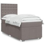 vidaXL Ramsäng med madrass taupe 90x200 cm tyg