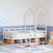 vidaXL Dagbädd med tak vit 90x190 cm massiv furu