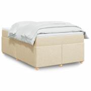 vidaXL Ramsäng med madrass gräddvit 120x190 cm tyg