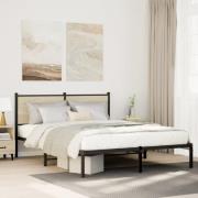 vidaXL Sängram utan madrass metall sonoma-ek 140x190 cm
