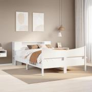 vidaXL Sängram utan madrass vit 160x200 cm massiv furu