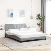 vidaXL Bed Frame without Mattress "Hanko" Light Grey 160x200cm Fabric