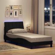 vidaXL Sängram utan madrass svart 80x200 cm tyg