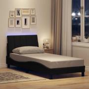 vidaXL Sängram utan madrass svart 90x200 cm tyg