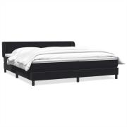 vidaXL Resårsäng med madrasser svart 200x210 cm sammet