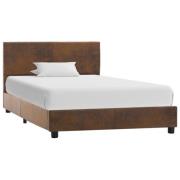 vidaXL Sängram utan madrass brun konstmocka 100x200 cm