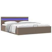 vidaXL Sängram hydraulisk förvaring utan madrass taupe 160x200 cm