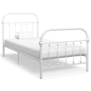 vidaXL Sängram utan madrass vit metall 100x200 cm