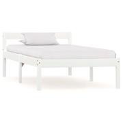 vidaXL Sängram utan madrass vit massiv furu 90x200 cm