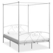 vidaXL Sänghimmel utan madrass vit 160x200 cm metall