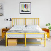 vidaXL Sängskåp 2 st senapsgul 34,5x39x44 cm stål