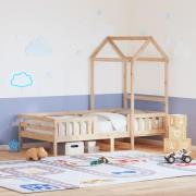 vidaXL Sängram med tak 80x200 cm massiv furu