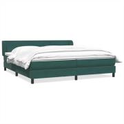 vidaXL Resårsäng med madrasser mörkgrön 200x210 cm sammet