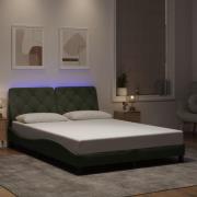 vidaXL Bed Frame with LED without Mattress Light Grey 140x190 cm Velve...