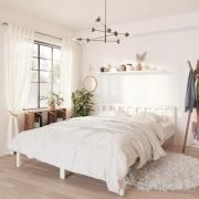 vidaXL Sängram vit massiv furu 150x200 cm