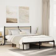 vidaXL Sängram utan madrass metall sonoma-ek 150x200 cm