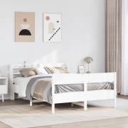 vidaXL Sängram utan madrass vit 140x190 cm massiv furu