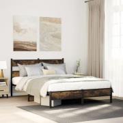 vidaXL Sängram utan madrass med huvudgavel sonoma-ek 137x190 cm