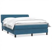 vidaXL Ramsäng med madrass mörkblå 140x220 cm sammet
