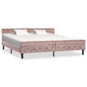 vidaXL Sängram rosa sammet 200x200 cm