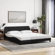 vidaXL Sängram utan madrass svart 160x200 cm tyg