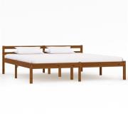 vidaXL Sängram utan madrass honungsbrun massiv furu 180x200 cm