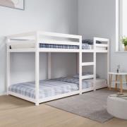 vidaXL Våningssäng vit 90x200 cm massiv furu