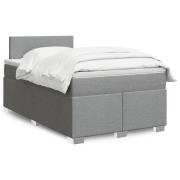vidaXL Ramsäng med madrass ljusgrå 120x190 cm tyg