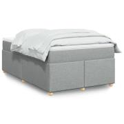 vidaXL Ramsäng med madrass ljusgrå 120x190 cm tyg
