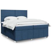 vidaXL Ramsäng med madrass blå 200x200 cm tyg