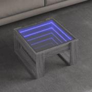 vidaXL Soffbord med Infinity LEDs grå sonoma 50x53x30 cm