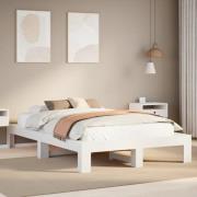 vidaXL Sängram utan madrass vit 120x200 cm massiv furu
