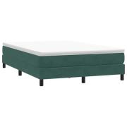 vidaXL Resårsäng utan madrass mörkgrön 140x210 cm sammet