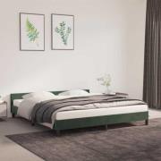 vidaXL Sängram utan madrass mörkgrön 160x200 cm sammet