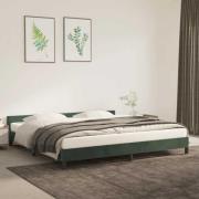 vidaXL Sängram utan madrass mörkgrön 200x200 cm sammet