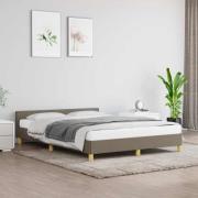 vidaXL Sängram utan madrass taupe 140x190 cm tyg