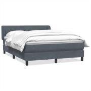 vidaXL Ramsäng med madrass mörkgrå 140x210 cm sammet